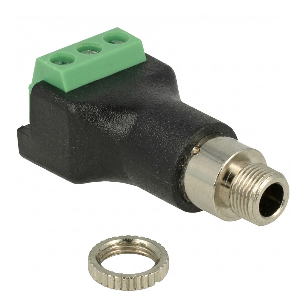 Terminalblock DELOCK 3 Pin > Klinkenbuchse 3.5mm zum Einbau