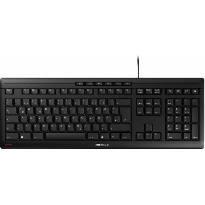 Tipkovnica CHERRY TAS STREAM KEYBOARD Corded CS-Layout crna – internacionalna non HR tipkovnica