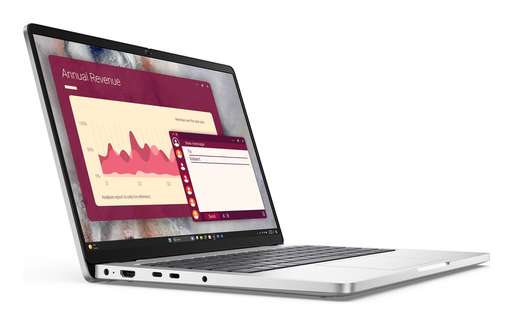 Laptop DELL Pro 14 PC14250 (14" Full HD+, Intel Core Ultra 7 265U, 16 GB RAM, 512 GB SSD, Wi-Fi 6E, Windows 11 Pro, Platinum) – internacionalna non HR tipkovnica-1