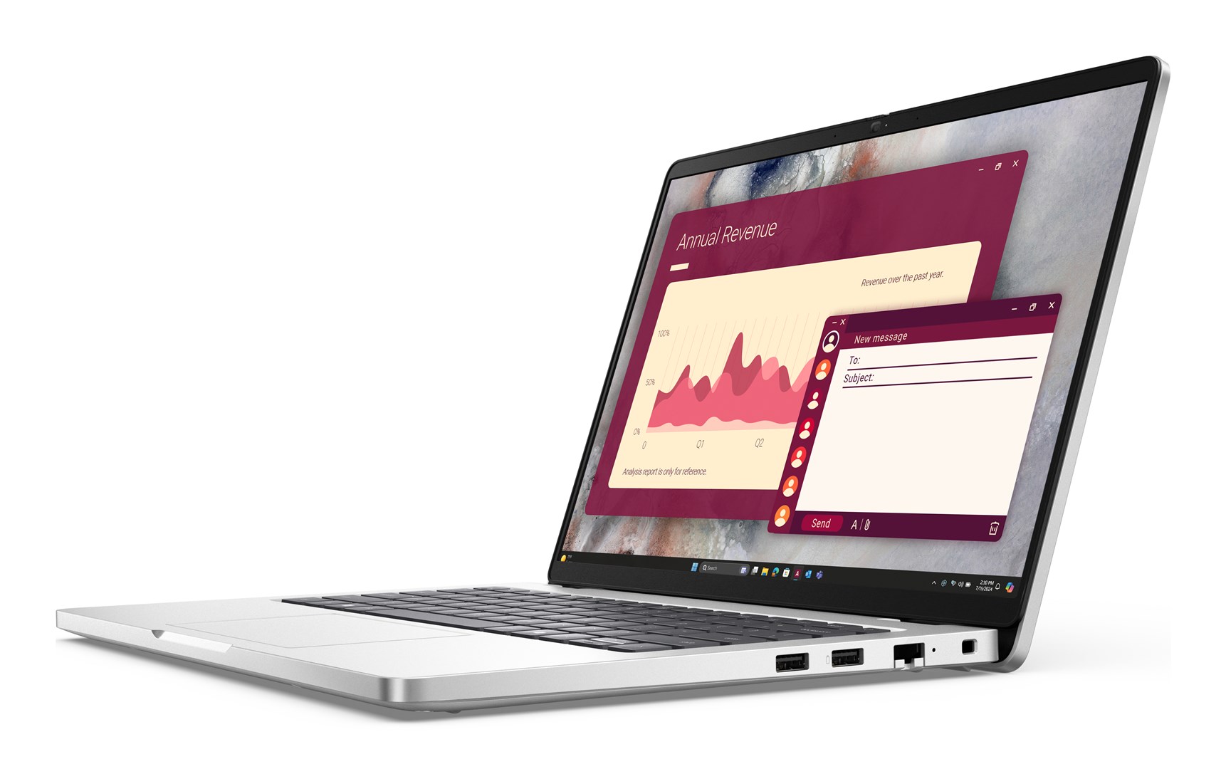 Laptop DELL Pro 14 PC14250 (14" Full HD+, Intel Core Ultra 7 265U, 16 GB RAM, 512 GB SSD, Wi-Fi 6E, Windows 11 Pro, Platinum) – internacionalna non HR tipkovnica-2