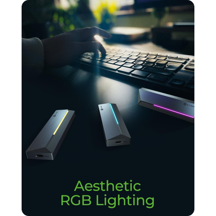 Enclosure ICY BOX IB-1826MCL-CU31 za M.2 NVMe/SATA SSD s USB-C 3.2 Gen 2 sučeljem i RGB svjetlima-1
