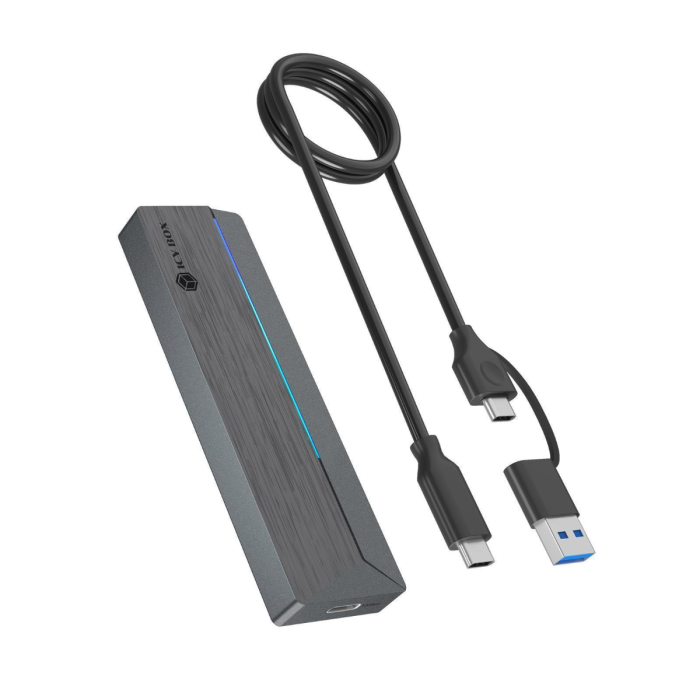 Enclosure ICY BOX IB-1826MCL-CU31 za M.2 NVMe/SATA SSD s USB-C 3.2 Gen 2 sučeljem i RGB svjetlima