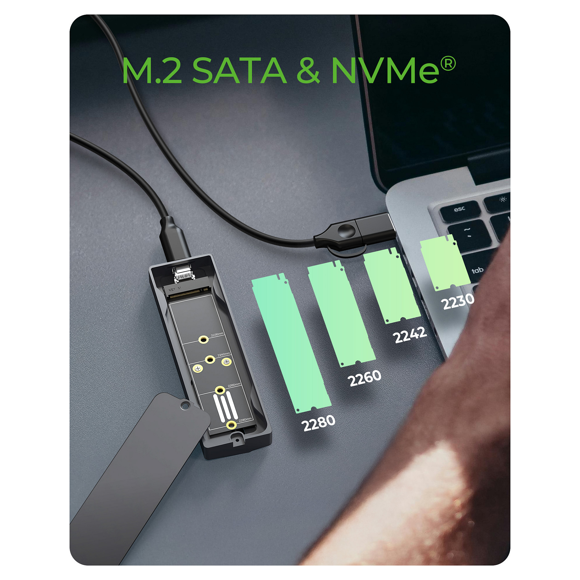 Enclosure ICY BOX IB-1826MCL-CU31 za M.2 NVMe/SATA SSD s USB-C 3.2 Gen 2 sučeljem i RGB svjetlima-14
