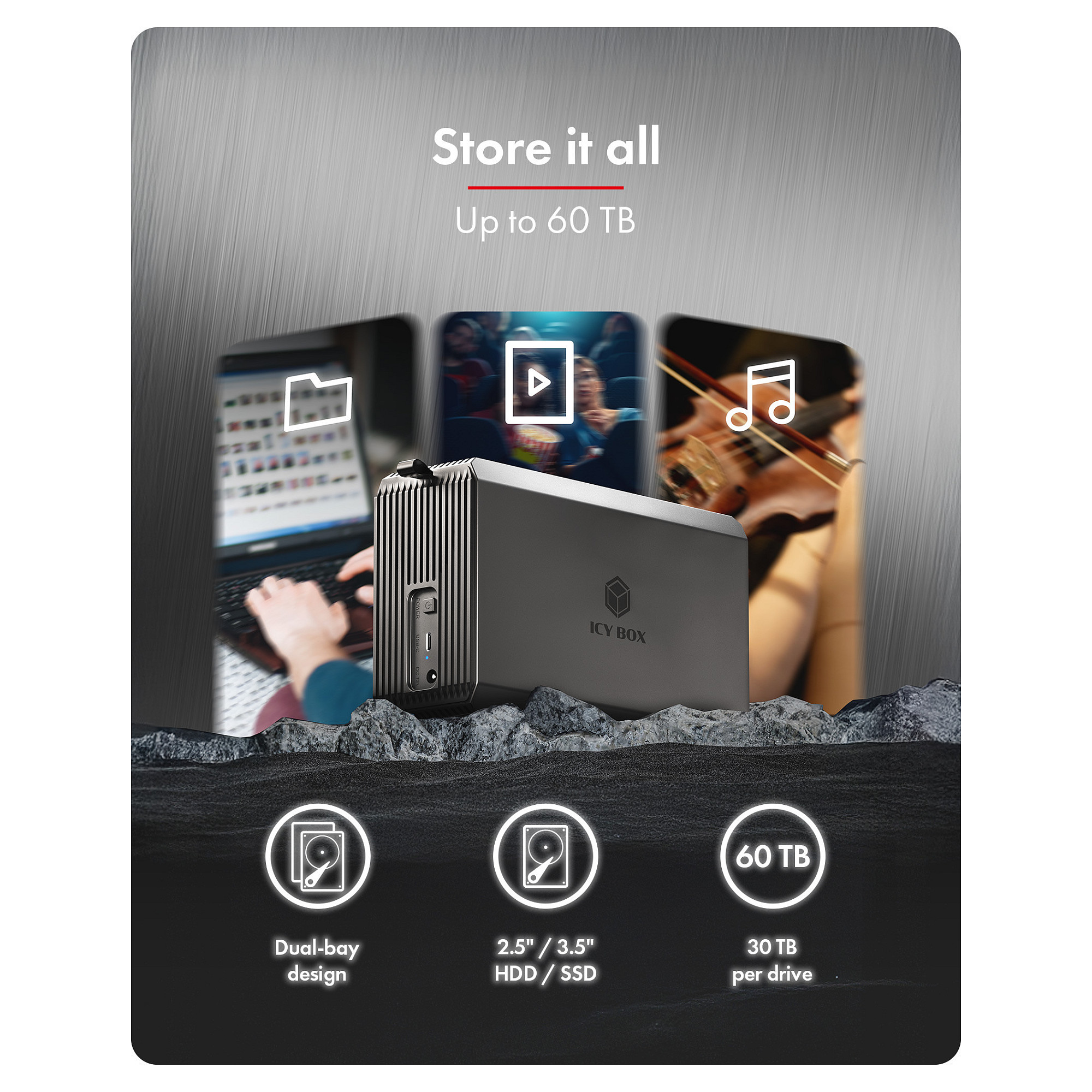 RAID sustav ICY BOX IB-RD3720-CU3 za 2x 3.5"/2.5" SATA HDD i SSD-9