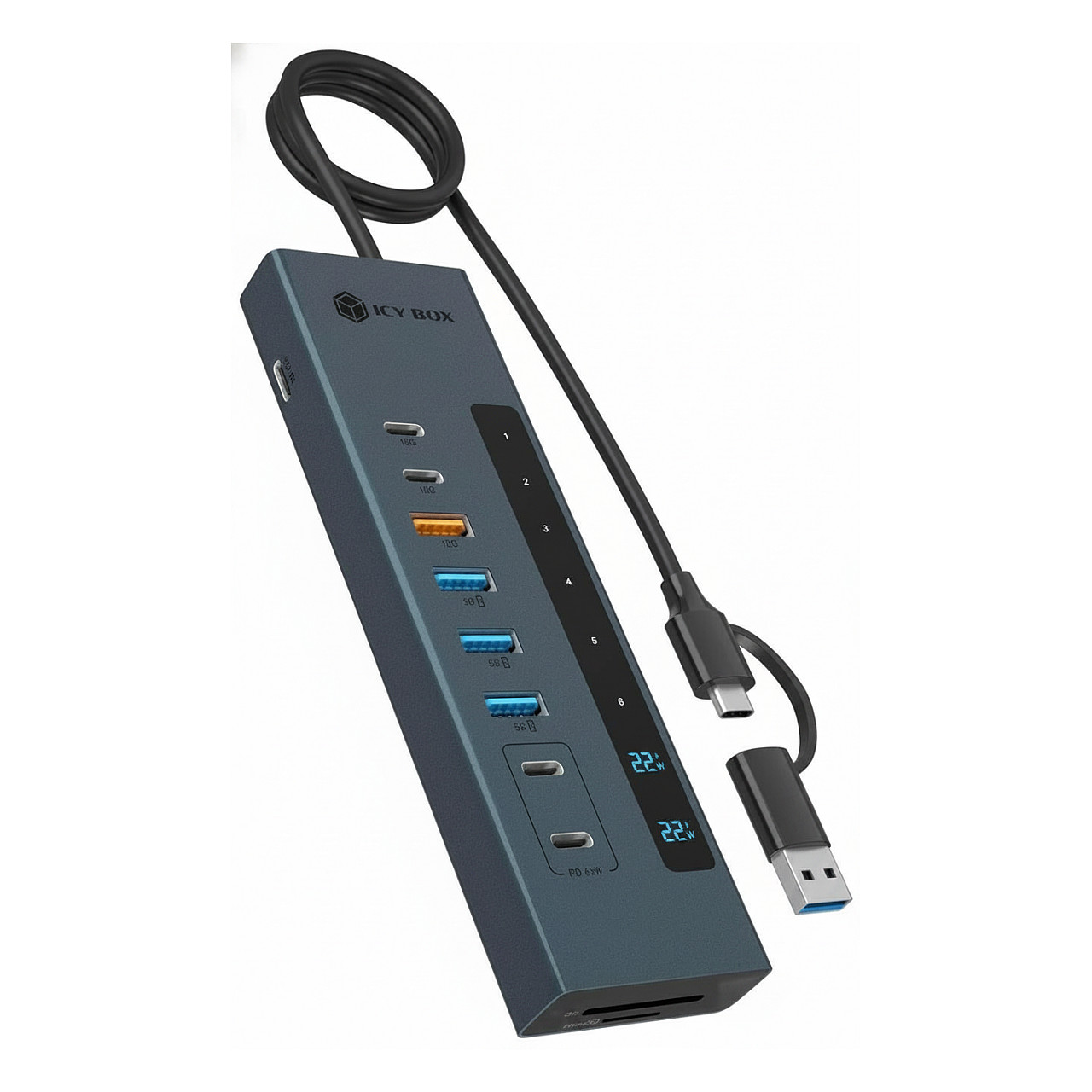 Hub ICY BOX IB-HUB1742CR-C2PD 11-in-1 USB-C, PD interface, card reader-4