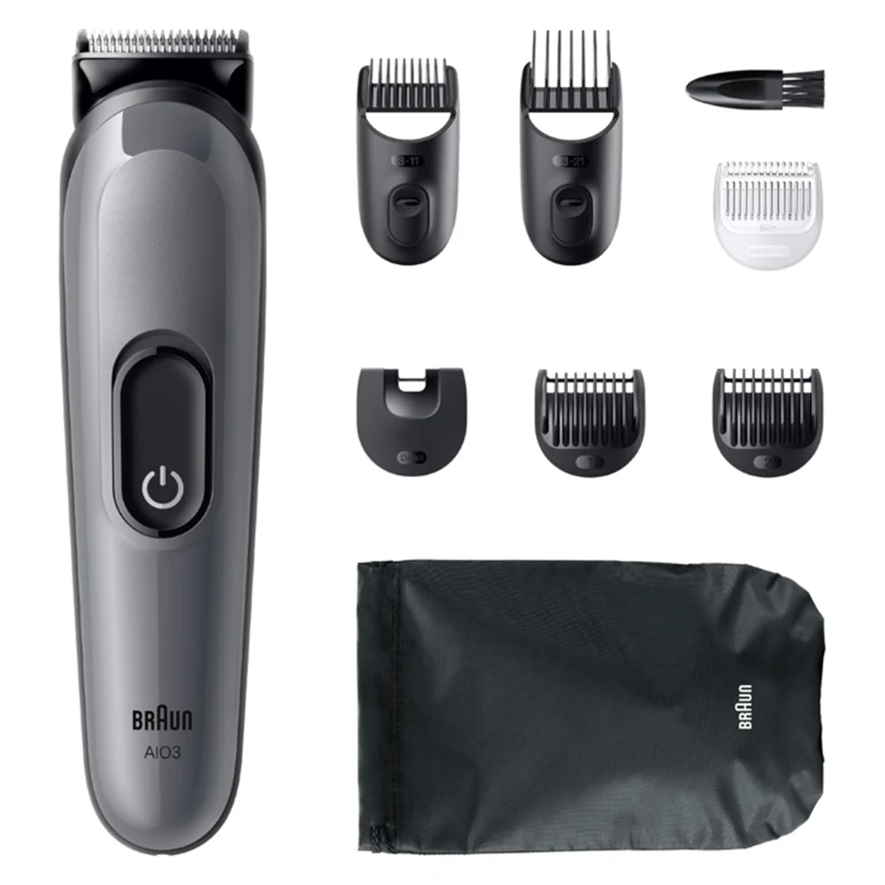 Trimer BRAUN Series 3 3540 All-In-One 8u1 (14 postavki duljine, 50 min rada, siva boja)-0