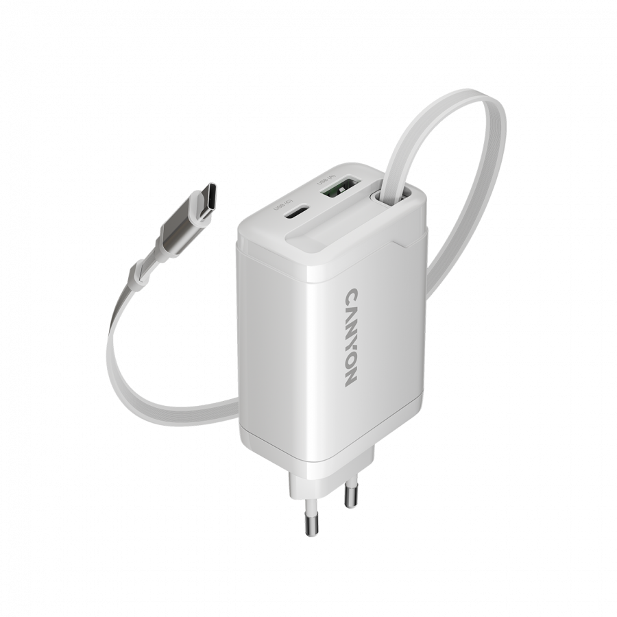 Punjač CANYON CNS-CURC65ACW 65W (USB-C, PD, QC, EU, bijela boja)-0