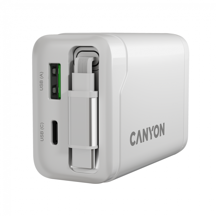 Punjač CANYON CNS-CURC65ACW 65W (USB-C, PD, QC, EU, bijela boja)-7