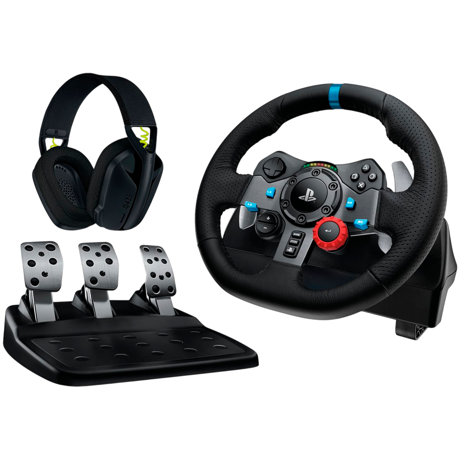 Gaming volan LOGITECH G29 Driving Force + G435 LIGHTSPEED slušalice (PS5/PS4/PC, bežične)-0