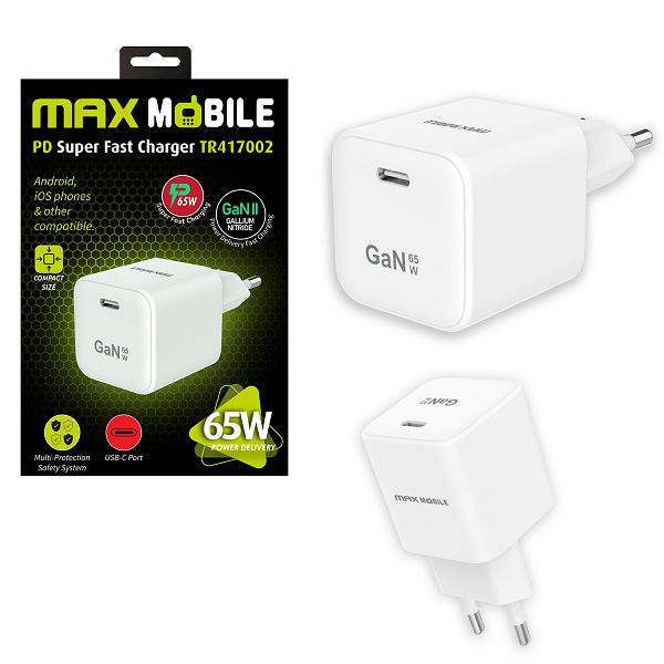 Punjač MAXMOBILE TR417002 (65W, USB-C, PD, GaN II)