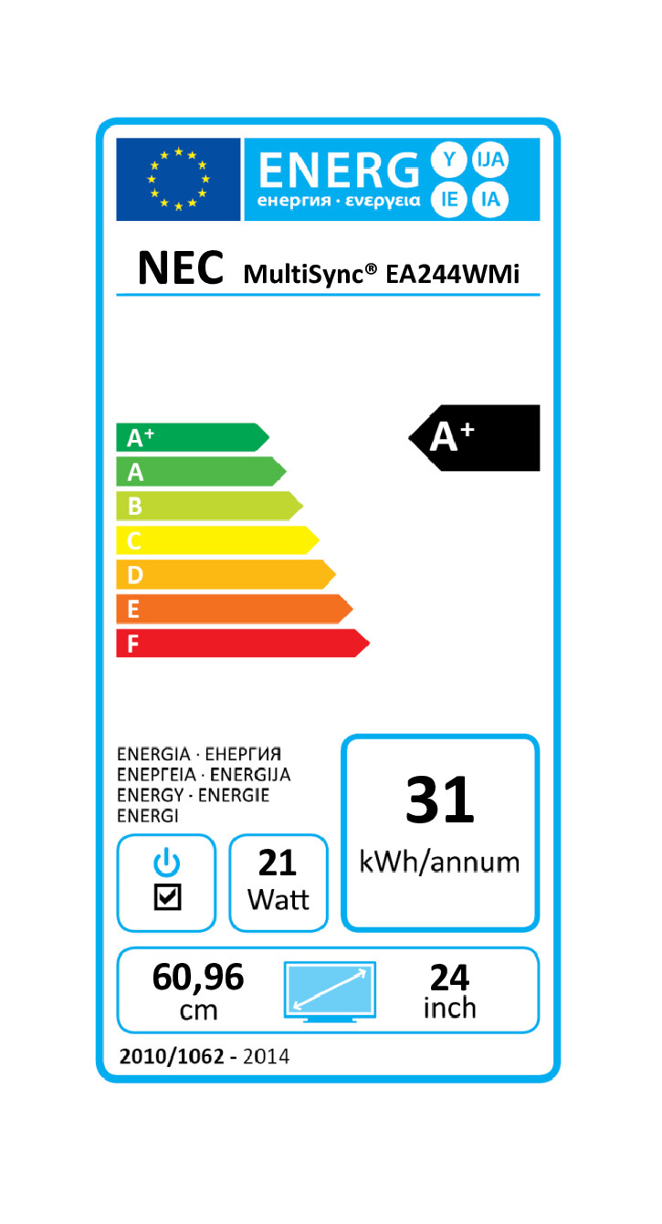 Monitor NEC MULTISYNC EA244WMI-WH (24", WUXGA, D-SUB, DP, DVI, HDMI)-3