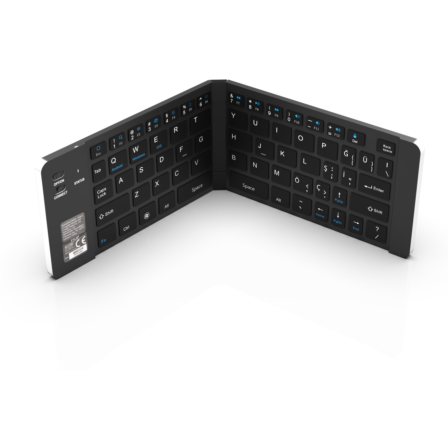 Tipkovnica INCA IBK-579BT (mini-veličina, bežična, Bluetooth 3.0) – internacionalna non HR tipkovnica-0