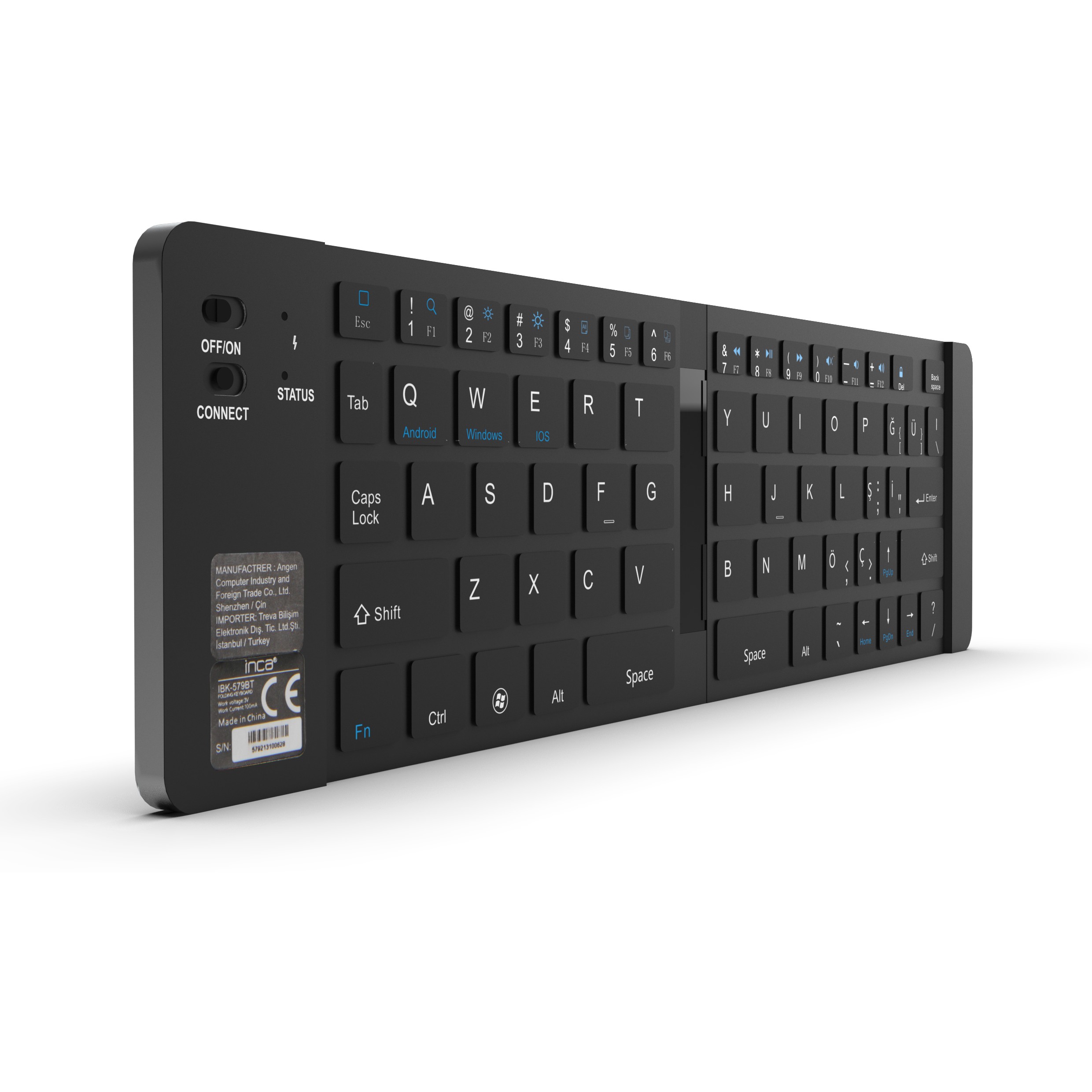 Tipkovnica INCA IBK-579BT (mini-veličina, bežična, Bluetooth 3.0) – internacionalna non HR tipkovnica-5