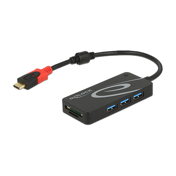 USB-C Hub DELOCK 62900 (3x USB 3.0, SD/MicroSD čitač kartica)