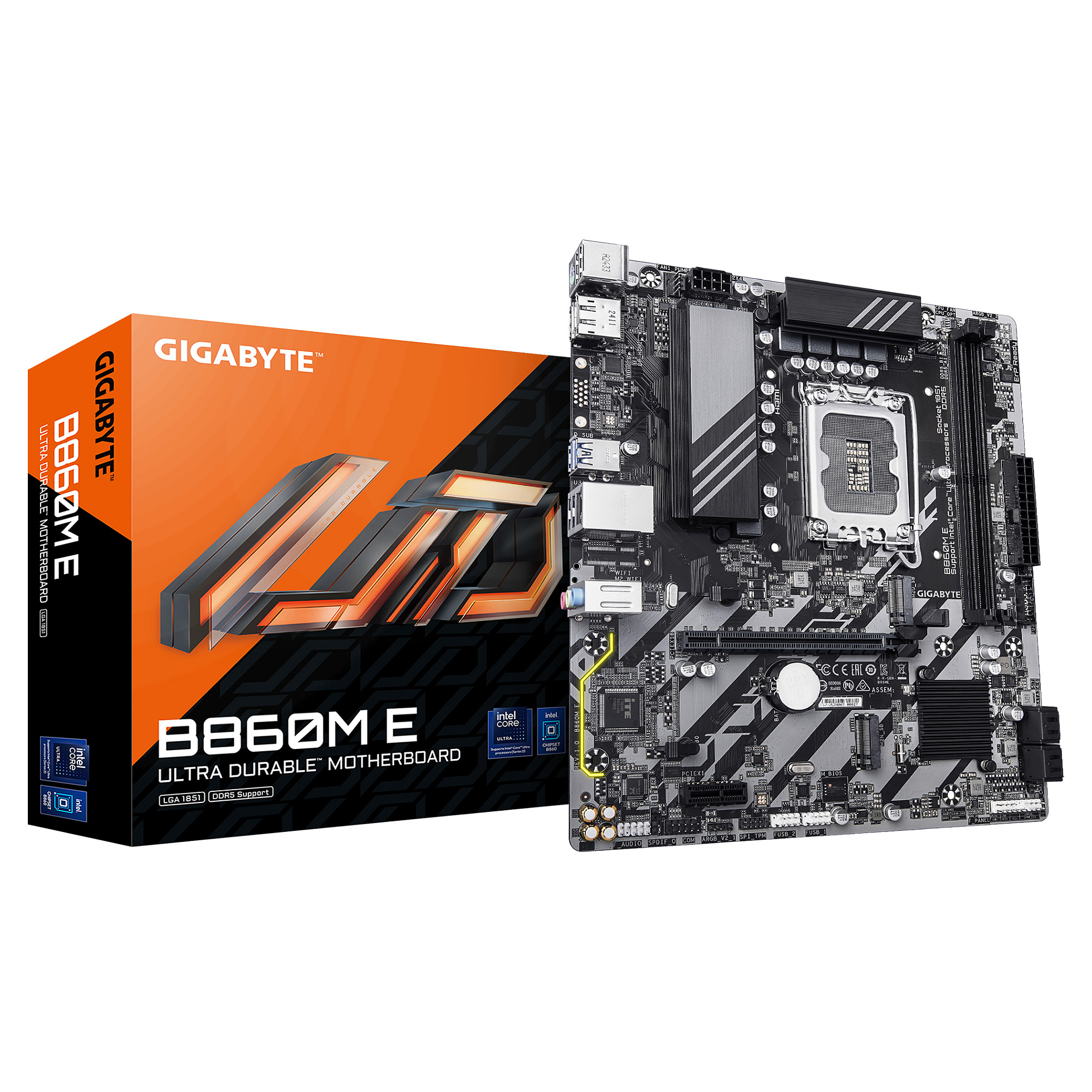 Matična ploča GIGABYTE B860M E (LGA1851, Intel B860, DDR5, mATX)-0