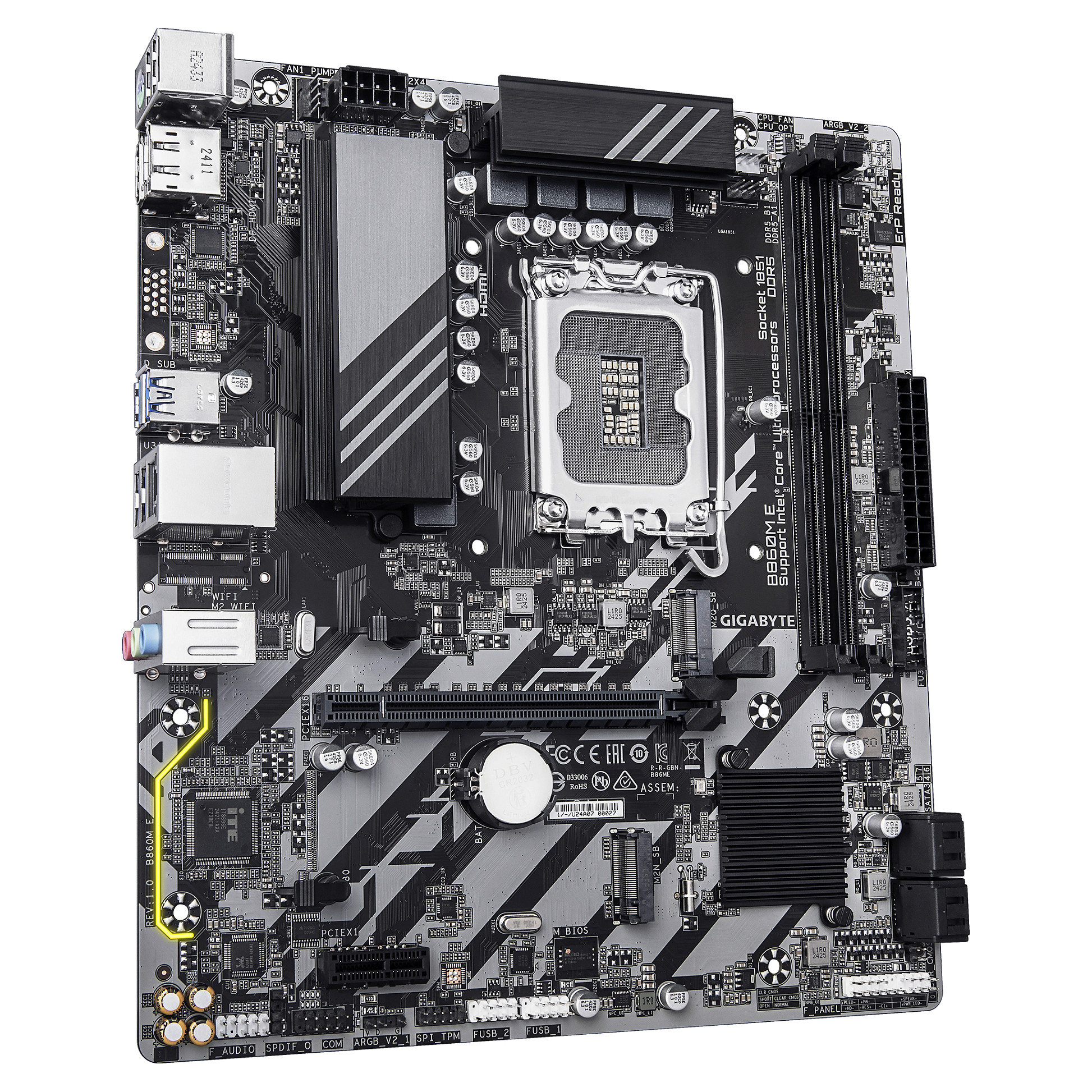 Matična ploča GIGABYTE B860M E (LGA1851, Intel B860, DDR5, mATX)-2