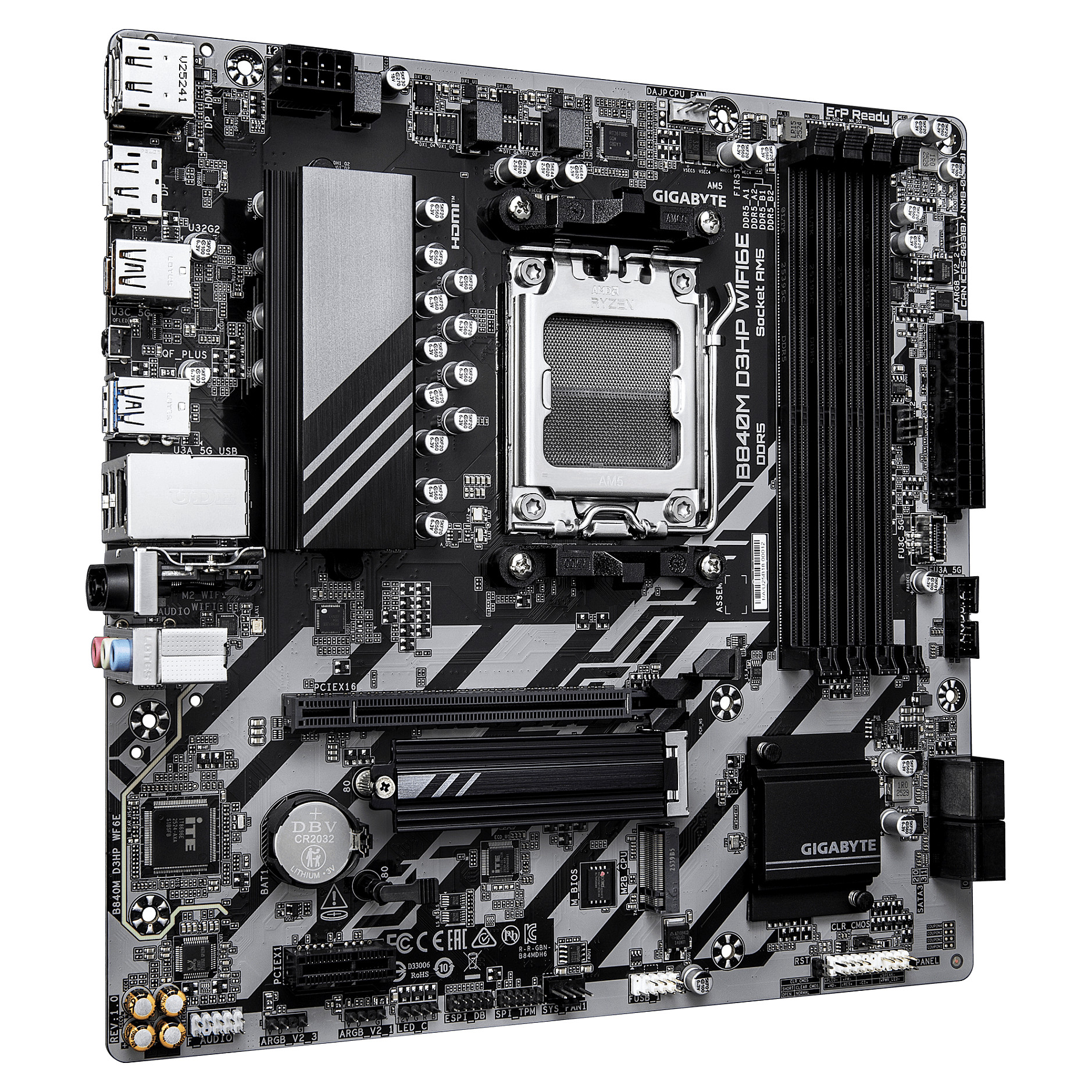 Matična ploča GIGABYTE B840M D3HP WIFI6E (AM5, B840, DDR5, mATX)-6