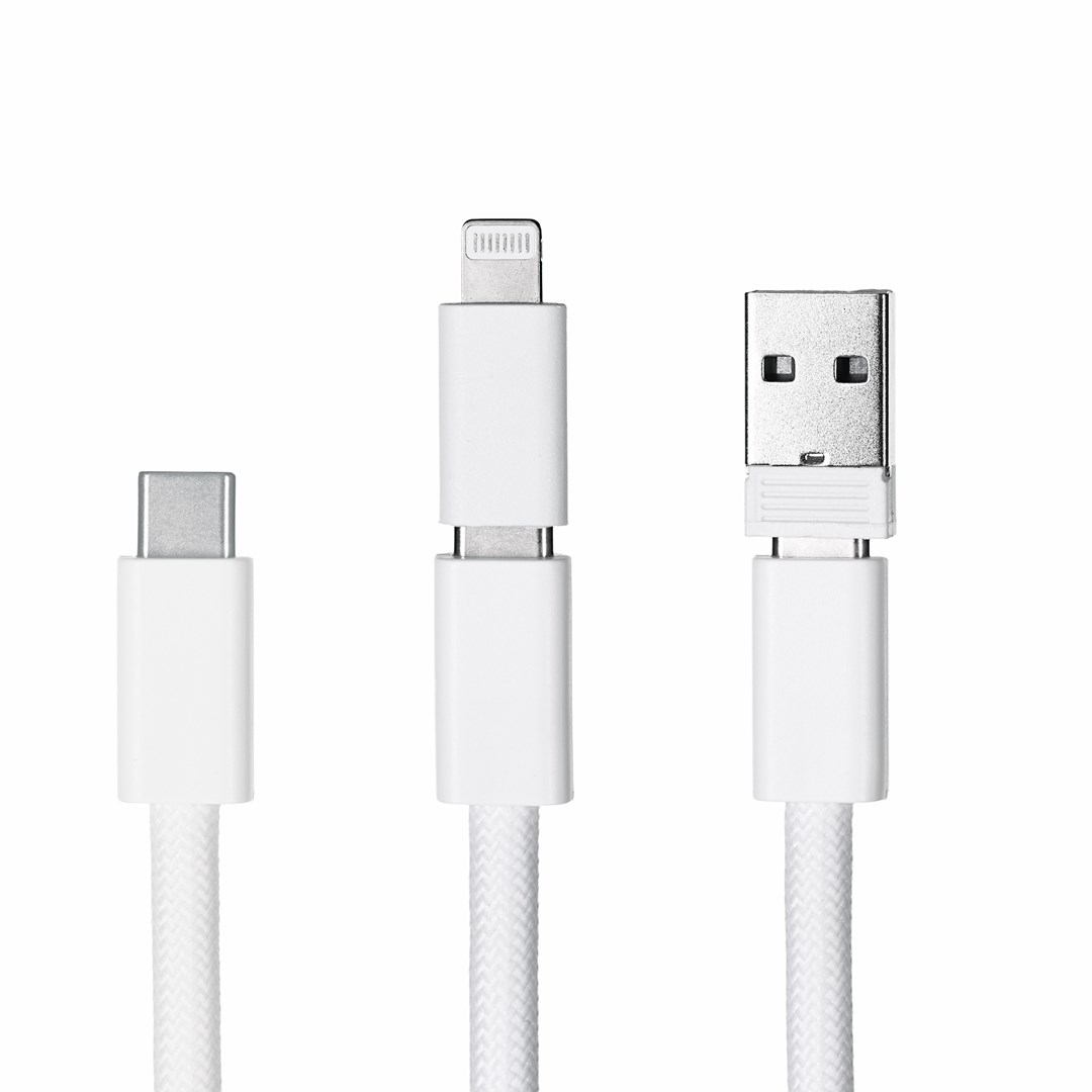 Kabel Activejet smycz z przewodem do ładowania 3w1, USB-C, Adapter Lightning, USB-A-5