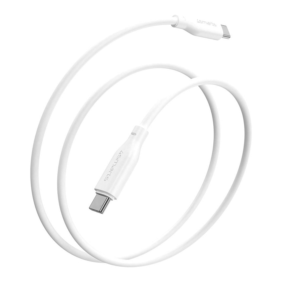 Kabel 4SMARTS USB-C / USB-C Silikon-Kabel High Flex 60W 1.5m Wei-3