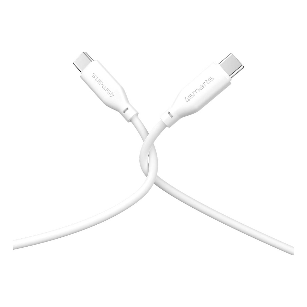 Kabel 4SMARTS USB-C / USB-C Silikon-Kabel High Flex 60W 1.5m Wei-4
