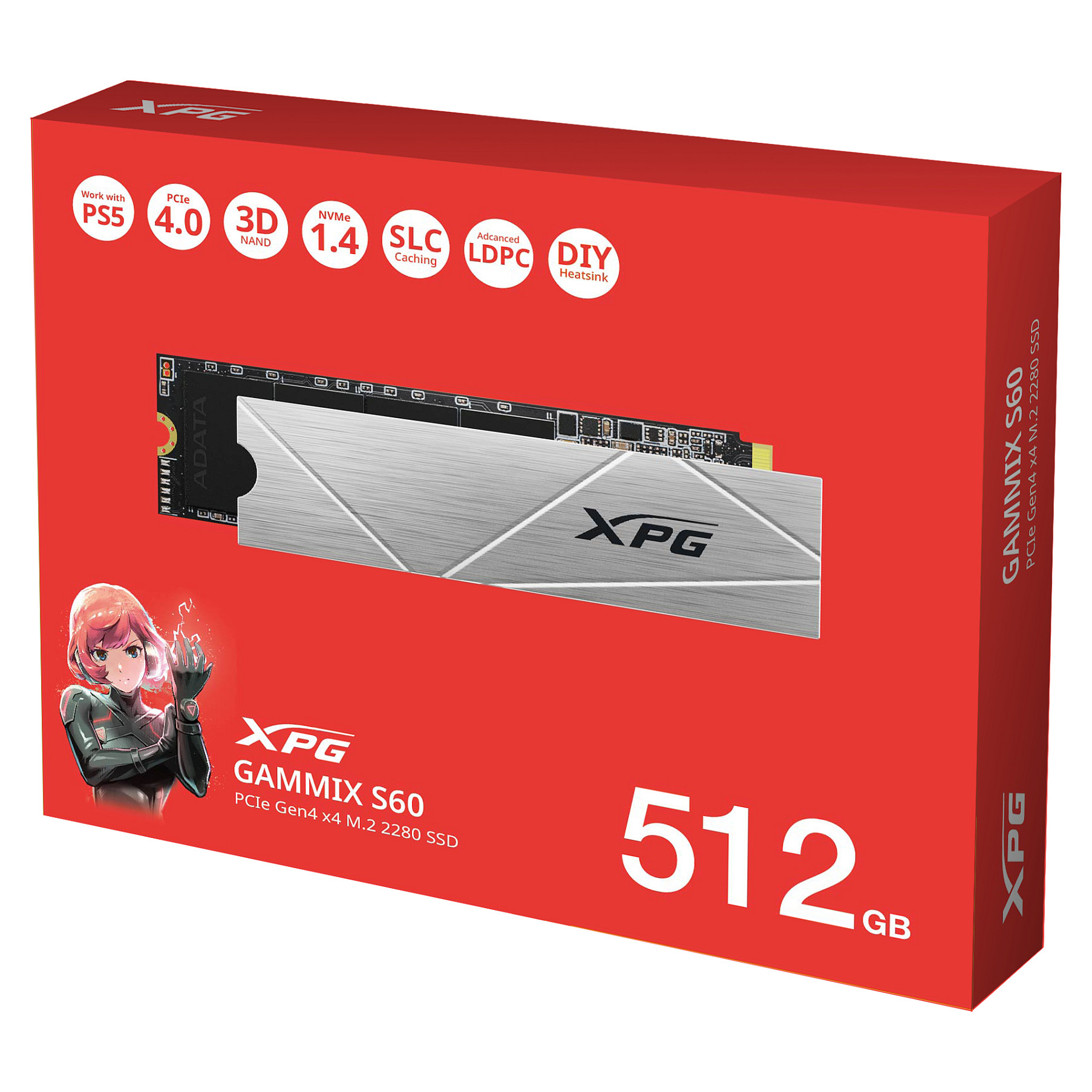 SSD ADATA M.2 512GB XPG GAMMIX S60 BLADE (pci-e 4.0 x4, nvme, m.2 2280)-7