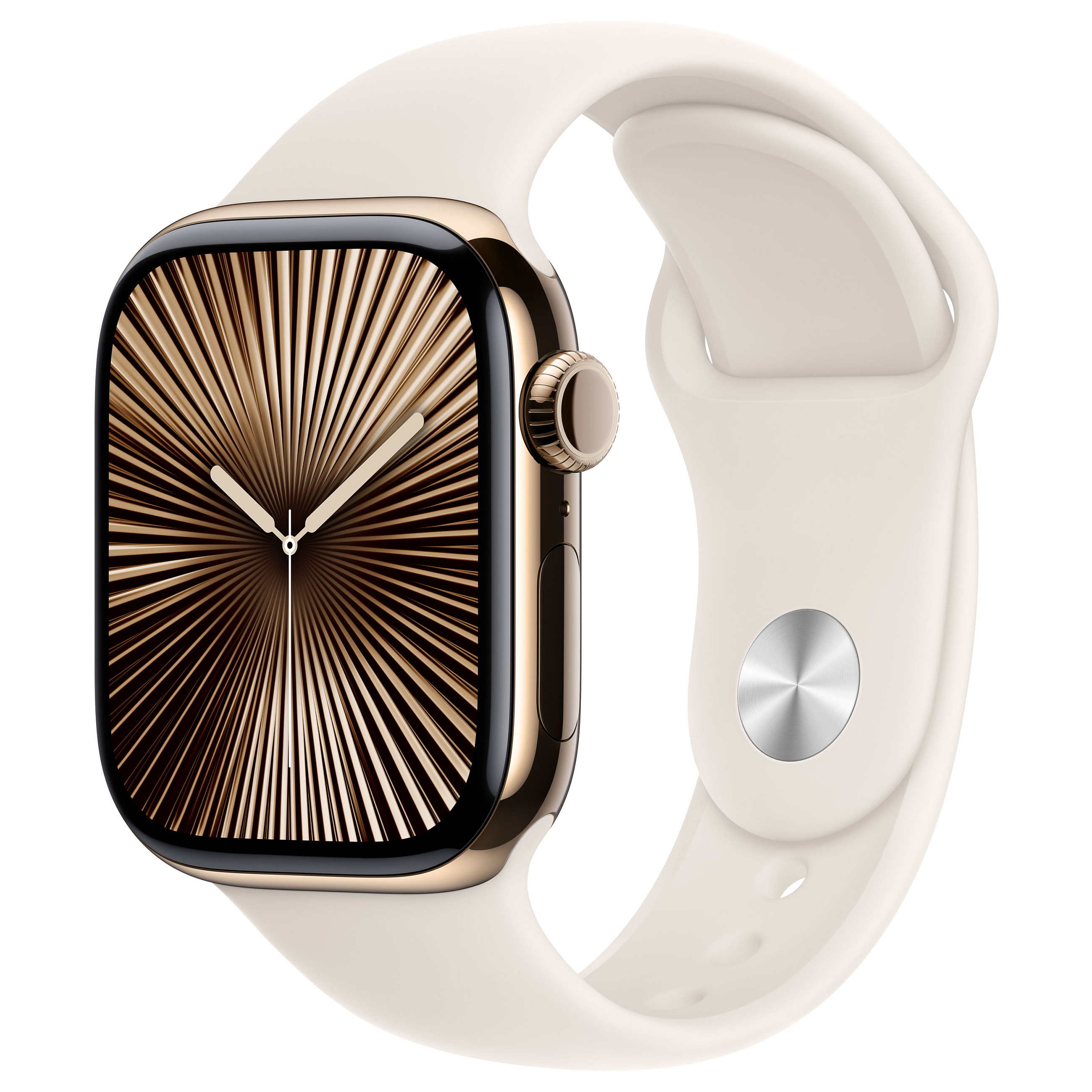 Pametni sat APPLE Watch Series 10 (GPS, Cellular, 42mm, zlatni titanij, Starlight Sport Band)