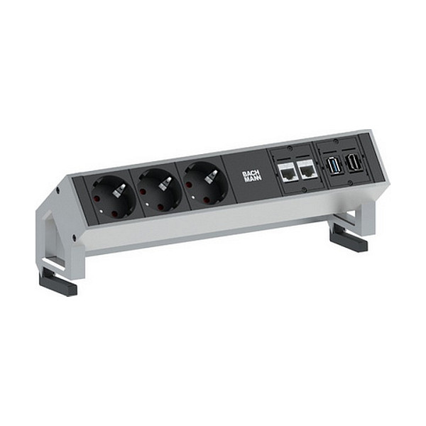 Utičnica BACHMANN DESK2 (3xschutzkontakt, 2xcat6, 1xhdmi, 1xusb 3.0, zuleitung gst18, 0.2m, inox)-0