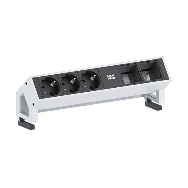 Utičnica BACHMANN DESK2 (3x schutzkontakt, 2x abd gst18, bijela)