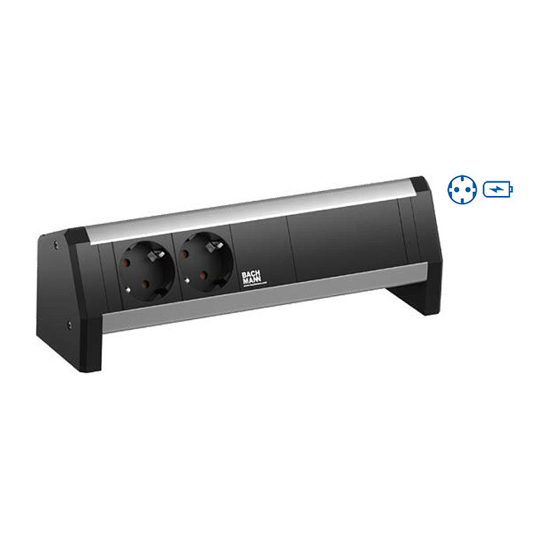 USB punjač BACHMANN DESK 2xSchutzkontakt 1xUSB A&C 22W Charger GST18