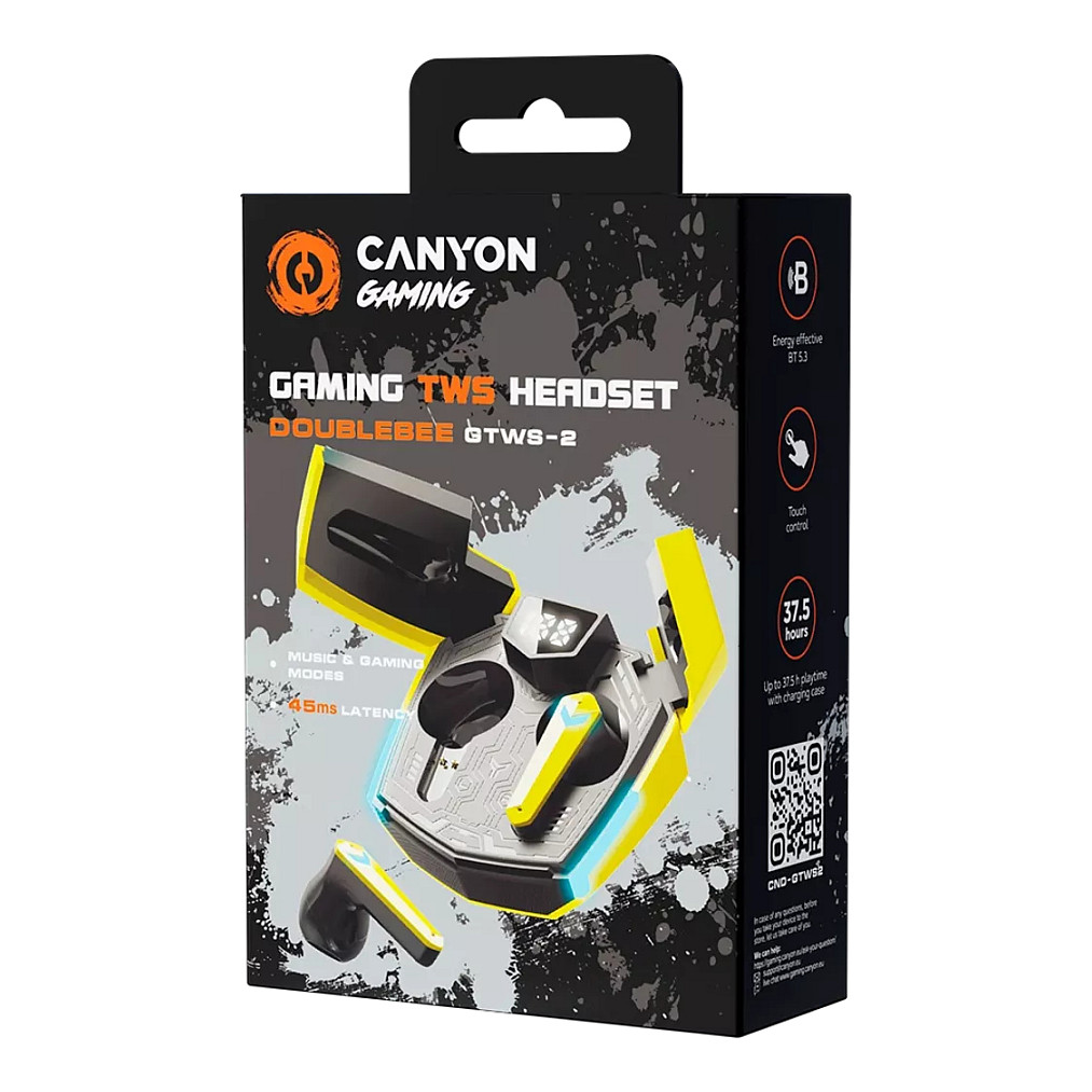Gaming slušalice CANYON DoubleBee GTWS-2 (True Wireless, žute)-5