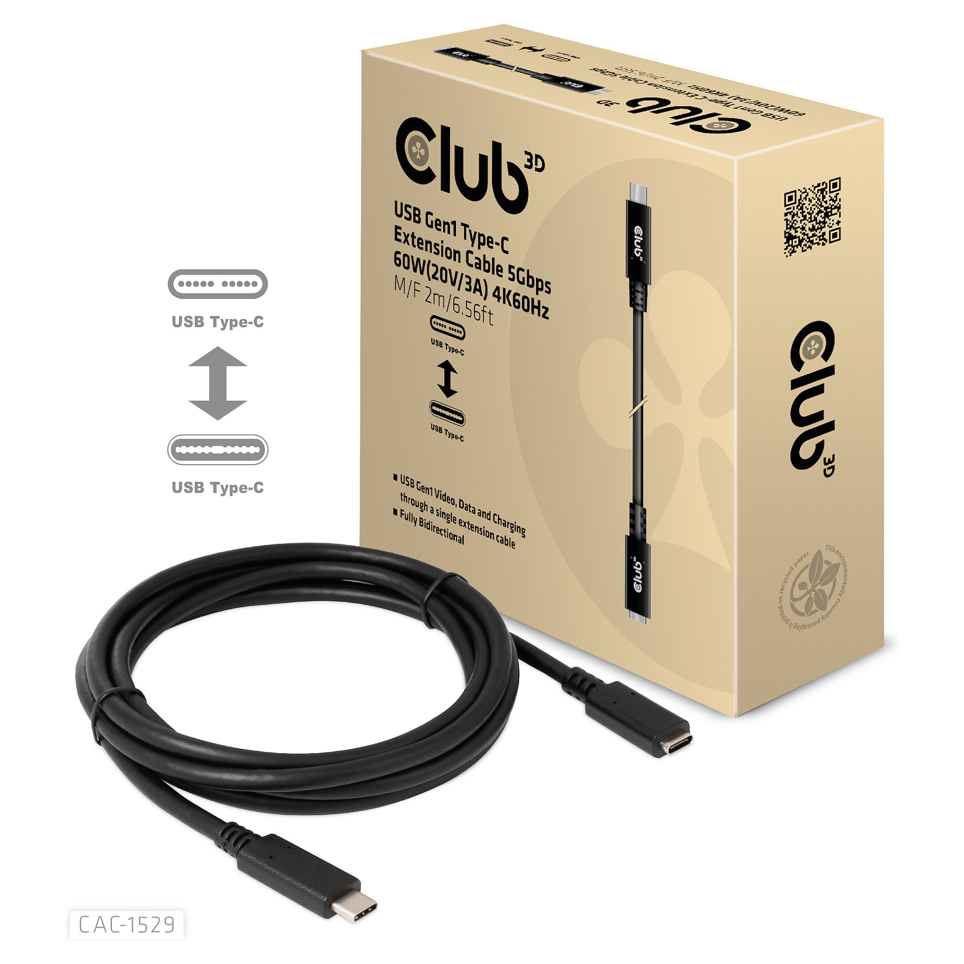 Kabel CLUB 3D USB 3.2 TYP C 2M (5gbps)-1