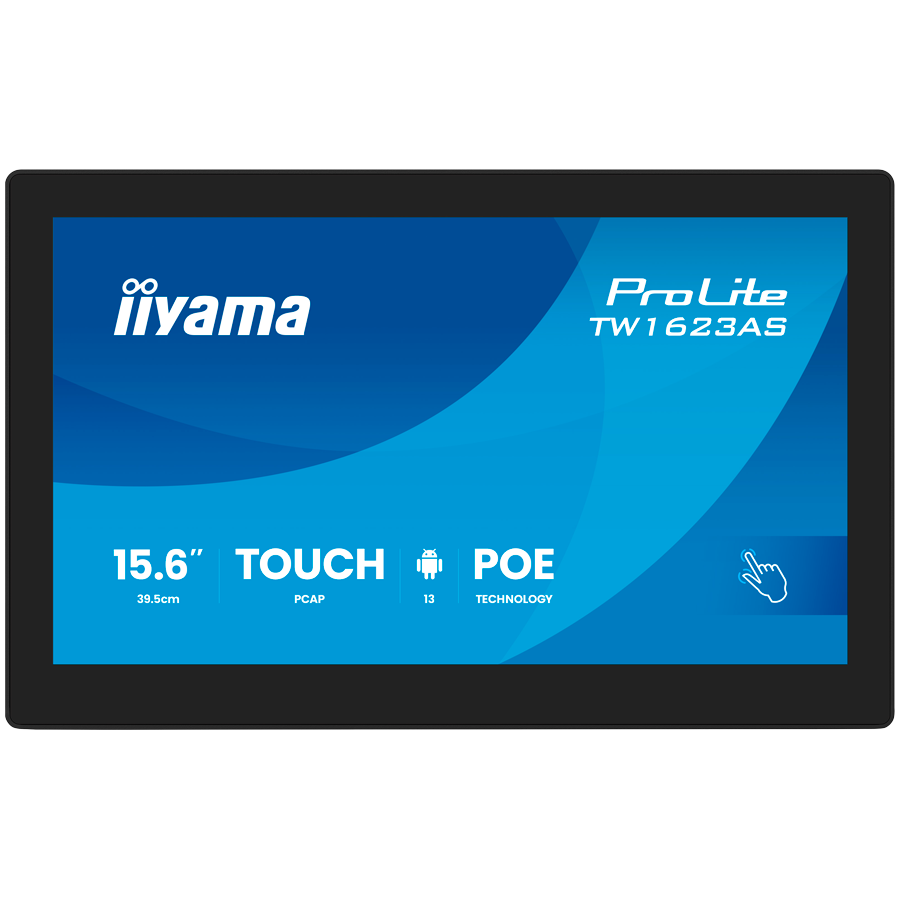 Monitor IIYAMA ProLite TW1623AS-B3P 39,5cm/15,6" (1920x1080) IPS 30ms 60Hz HDMI USB LAN PoE VESA Speaker Black-9