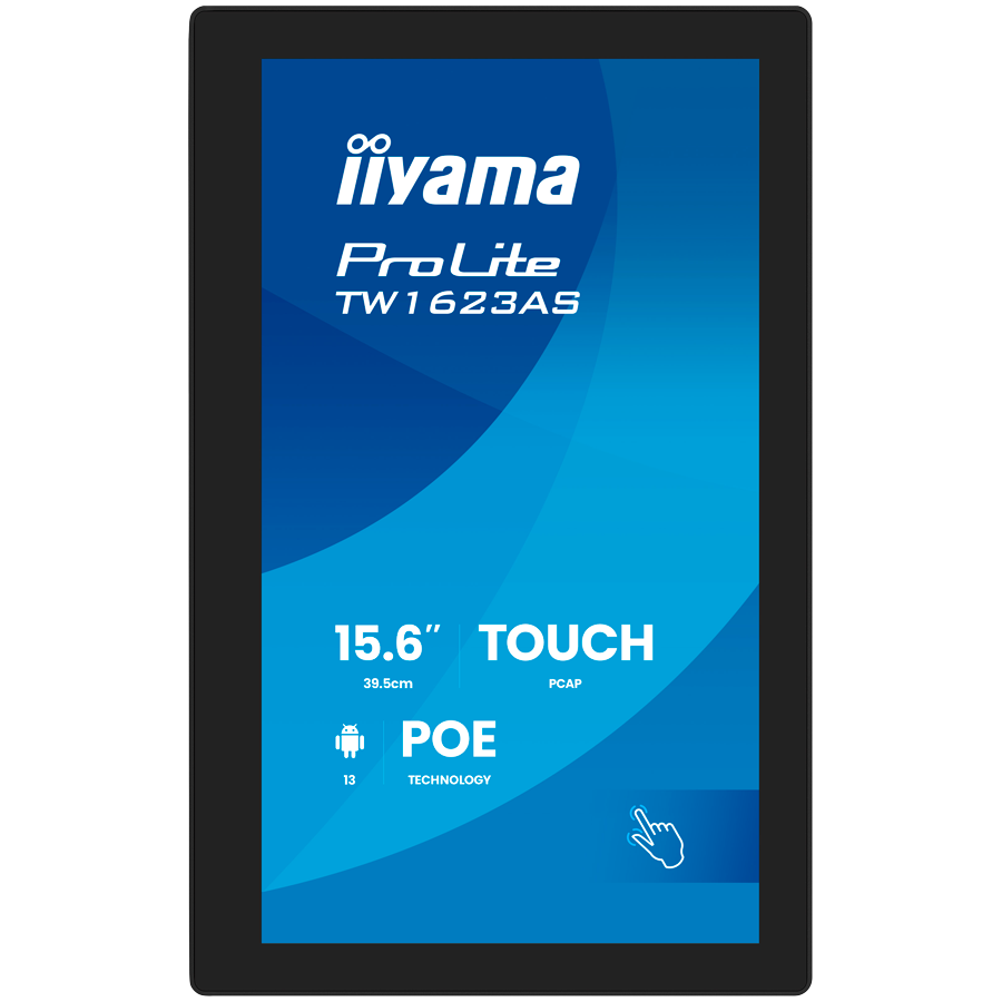 Monitor IIYAMA ProLite TW1623AS-B3P 39,5cm/15,6" (1920x1080) IPS 30ms 60Hz HDMI USB LAN PoE VESA Speaker Black-11