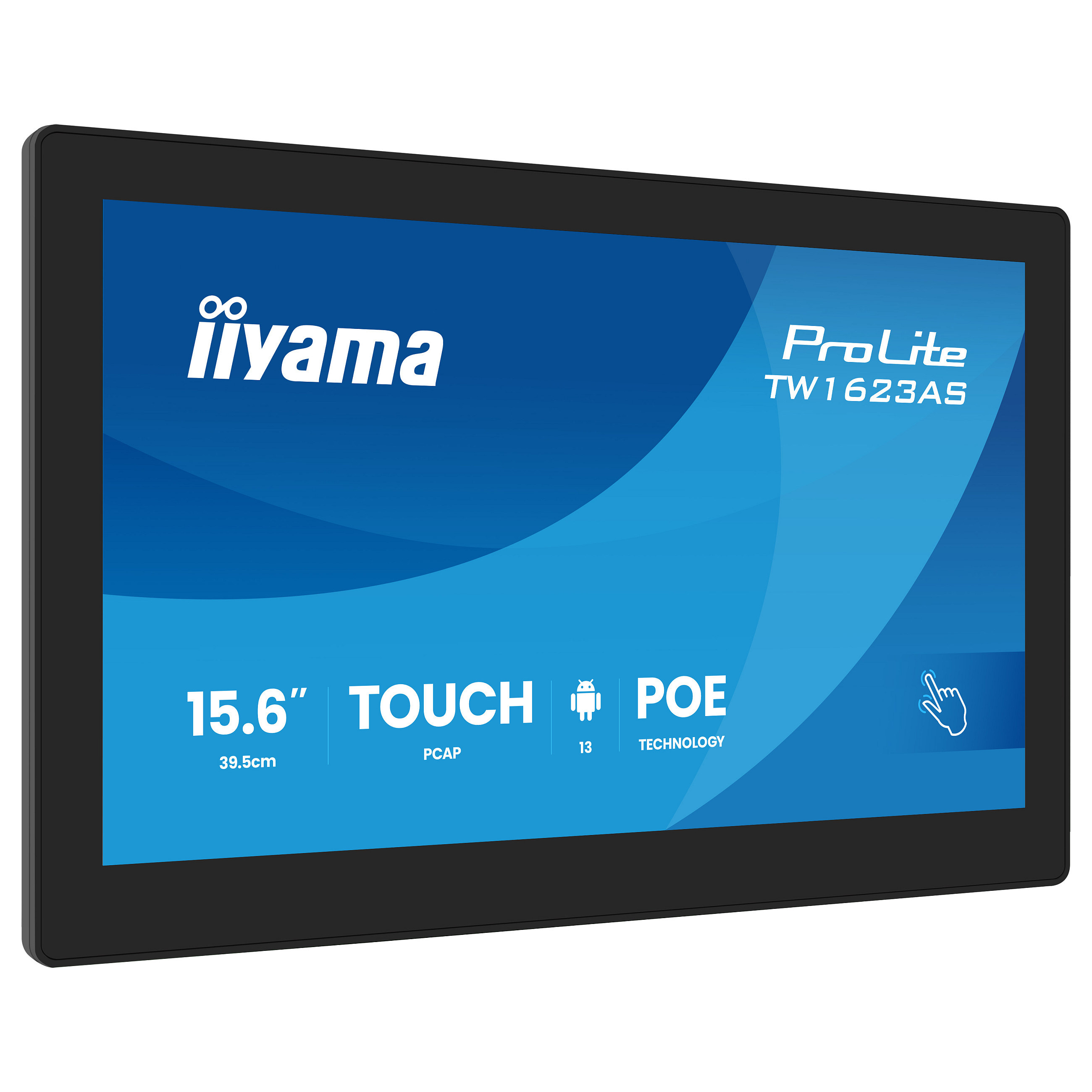 Monitor IIYAMA ProLite TW1623AS-B3P 39,5cm/15,6" (1920x1080) IPS 30ms 60Hz HDMI USB LAN PoE VESA Speaker Black-0