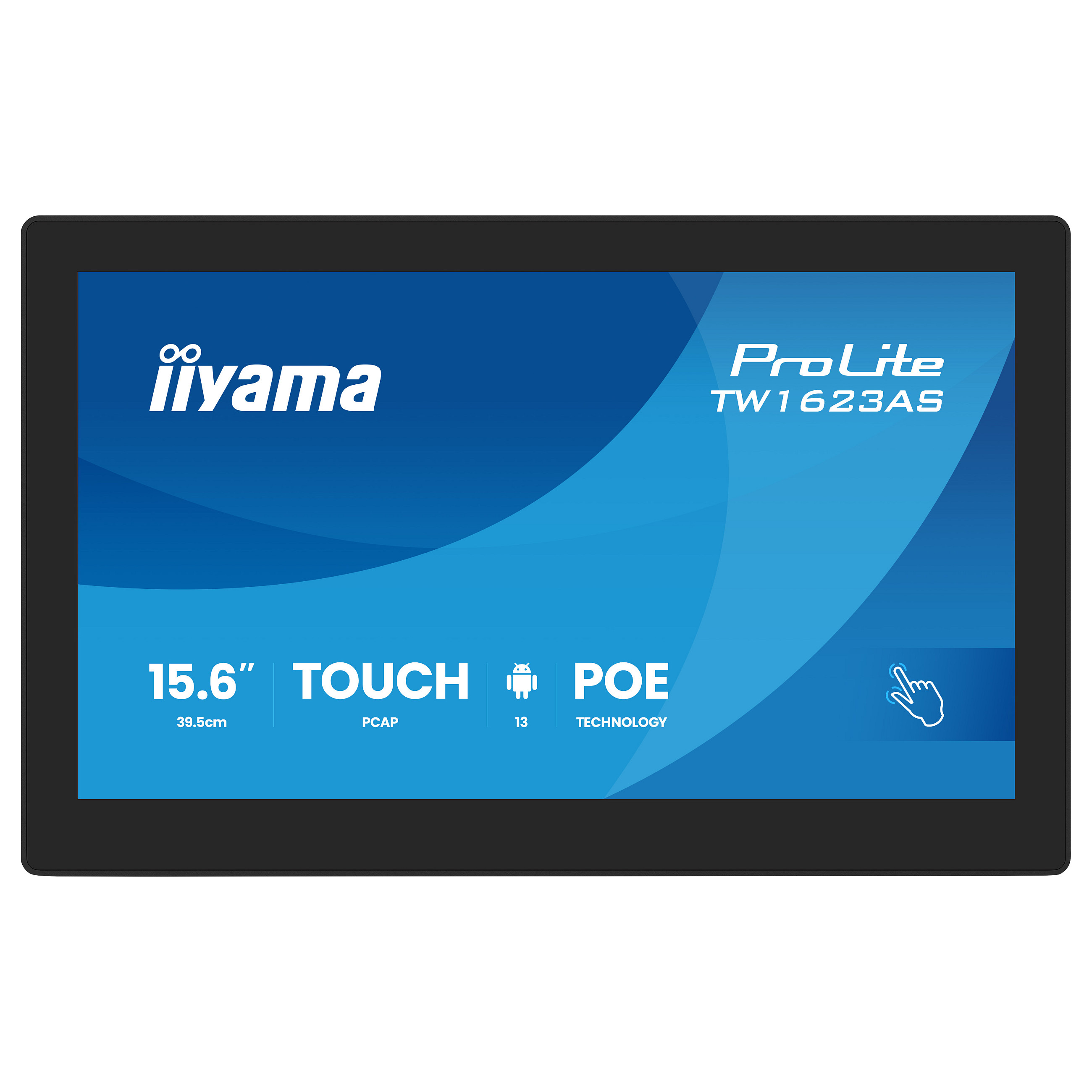 Monitor IIYAMA ProLite TW1623AS-B3P 39,5cm/15,6" (1920x1080) IPS 30ms 60Hz HDMI USB LAN PoE VESA Speaker Black-1
