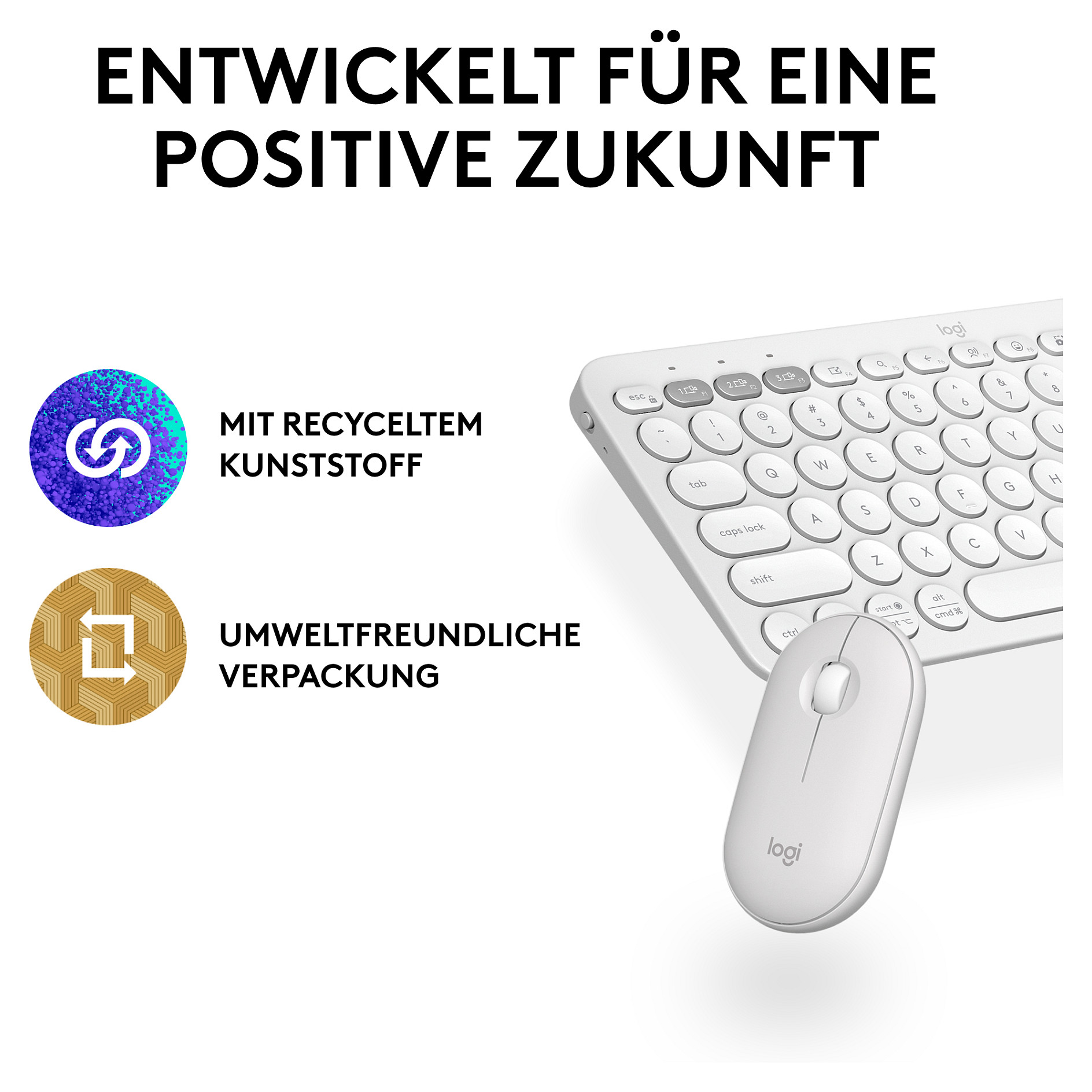 Tipkovnica LOGITECH Pebble 2 Combo Set (bežična, njemačka) – internacionalna non HR tipkovnica-3