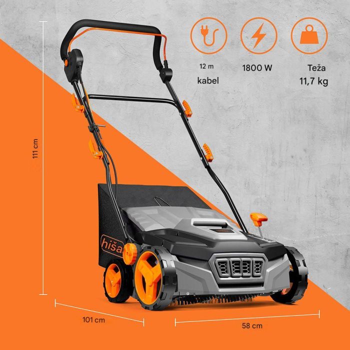 Električna četka za umjetnu travu VONHAUS 1800W (1800w, radna širina 38 cm, košara 45l)-1