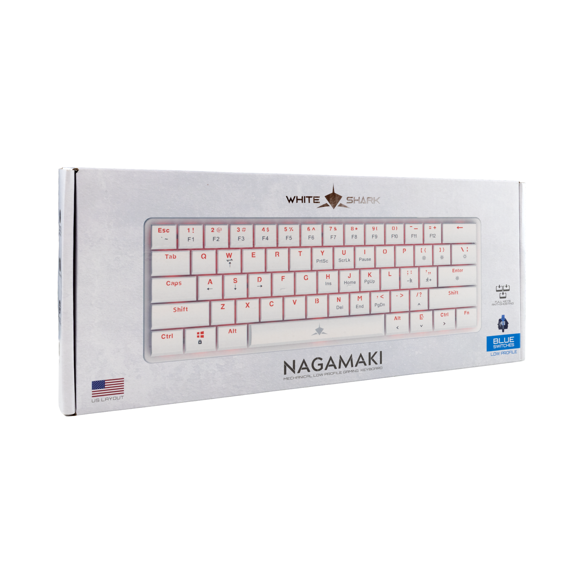 White Shark KEYBOARD GK-006221 NAGAMAKI White-Mechanical / US-BLUE.SW-10