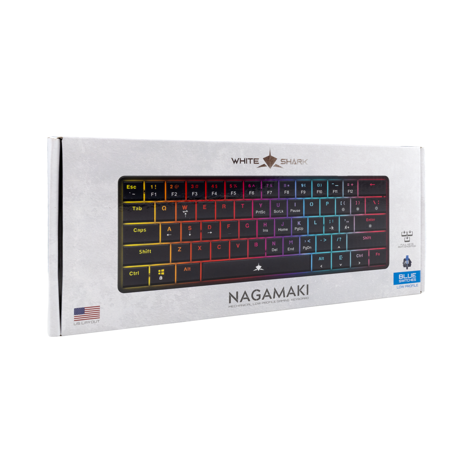 White Shark KEYBOARD GK-006121 NAGAMAKI Black-Mechanical / US-BLUE.SW-17