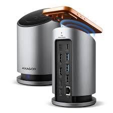 USB Hub AXAGON (3x usb-a, 1x usb-c, glan, hdmi, dp, pd 100w, 15w bežično punjenje)