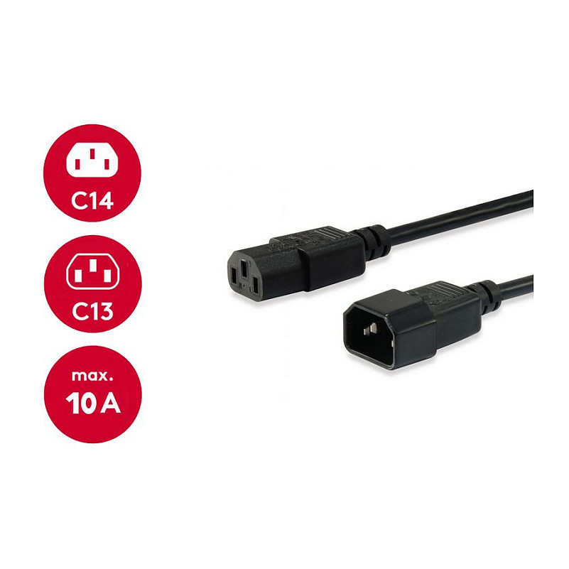 Kabel EQUIP KALTGERÄTEVERL.-KABEL IEC C14 -> IEC C13 (3m)-3