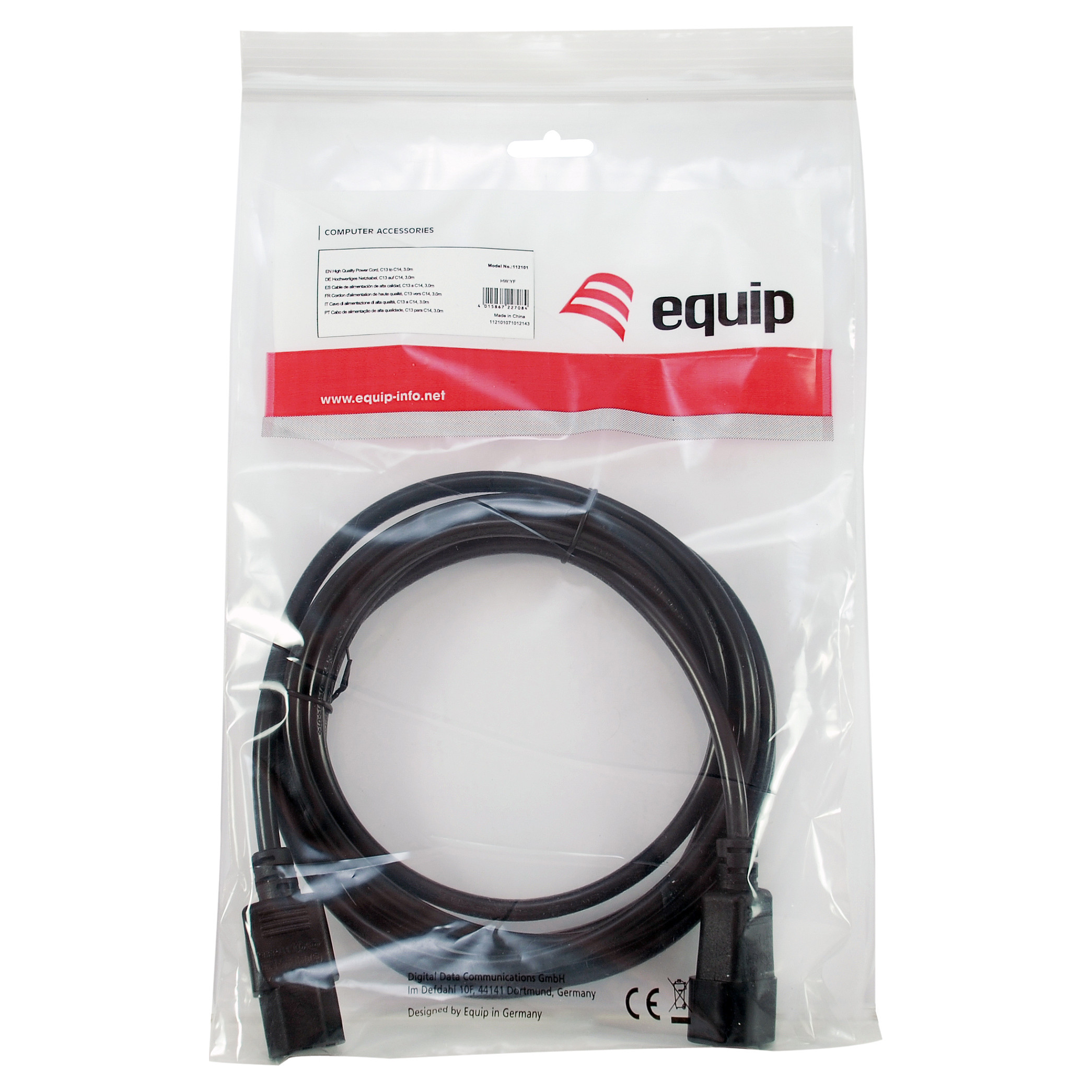 Kabel EQUIP KALTGERÄTEVERL.-KABEL IEC C14 -> IEC C13 (3m)-4