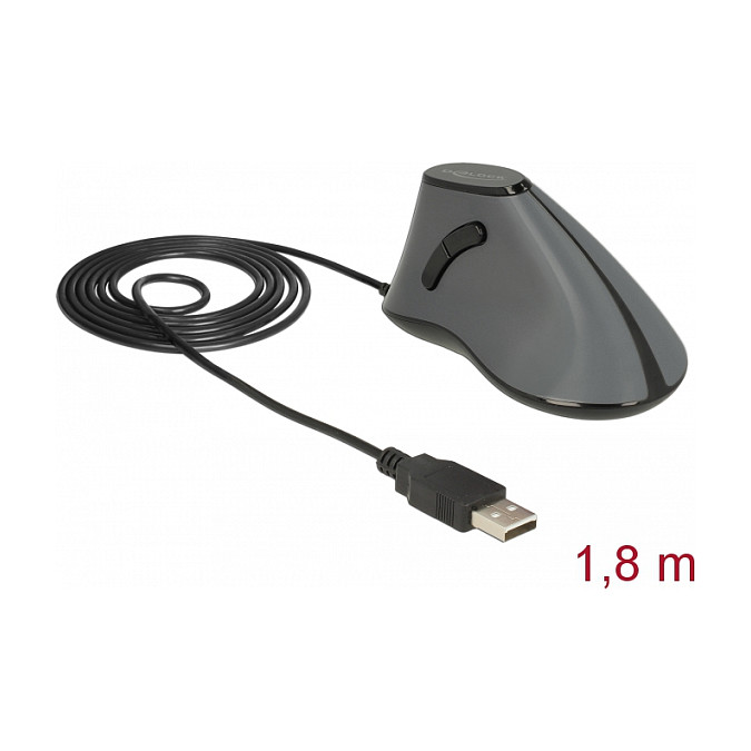 Miš DELOCK ergonom. Maus vertikal optisch (5-tasten, 1.8m kabel)-1
