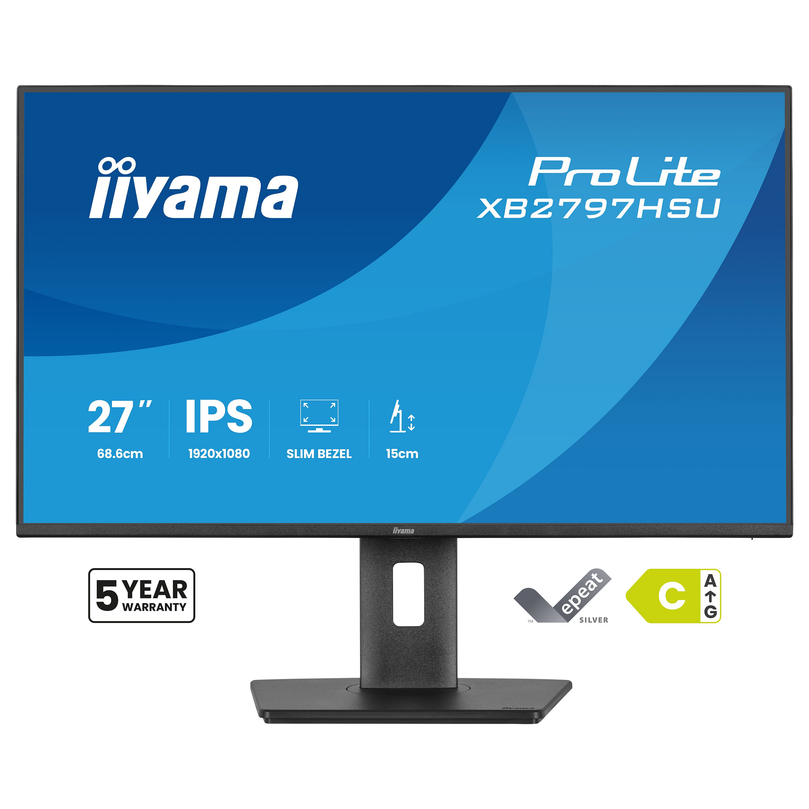Monitor IIYAMA ProLite XB2797HSU-B1 (27", 1920x1080, IPS, 4ms, 120Hz, HDMI, DisplayPort, USB, VESA, zvučnici)-1