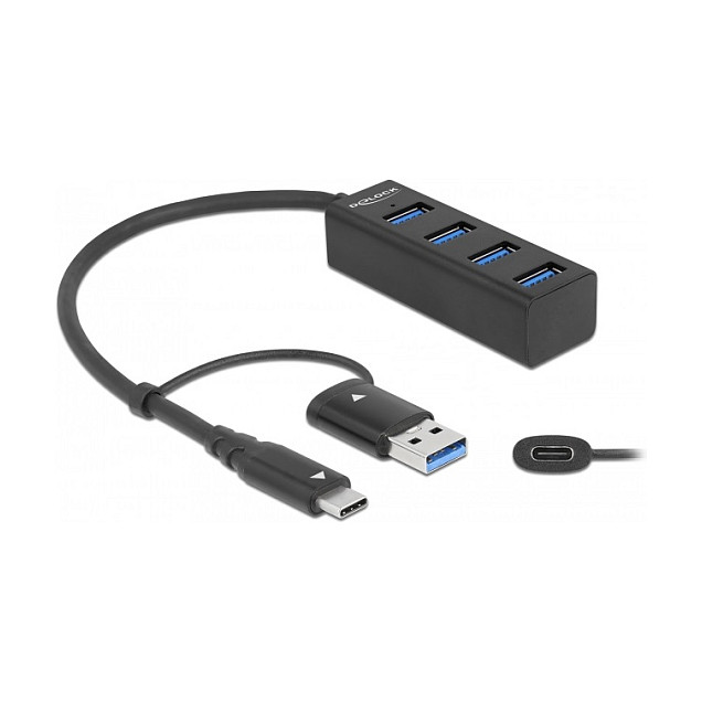 USB HUB DELOCK 4 Port USB 3.2 Gen 1 Hub (usb type-c, usb typ-a)-0