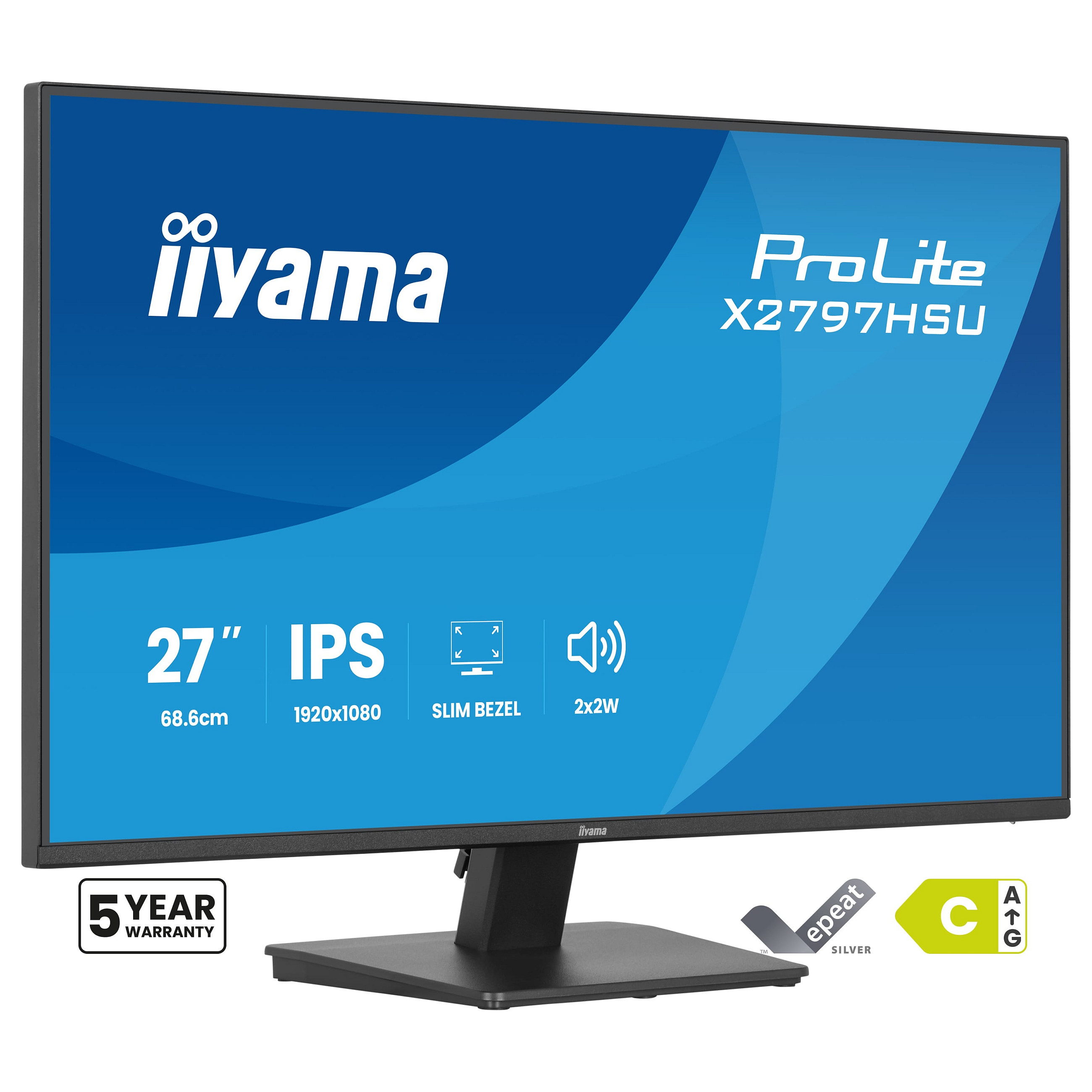 Monitor IIYAMA ProLite X2797HSU-B1 (27", 1920x1080, IPS, 4ms, 120Hz, HDMI, DisplayPort, USB, VESA, zvučnici)-0