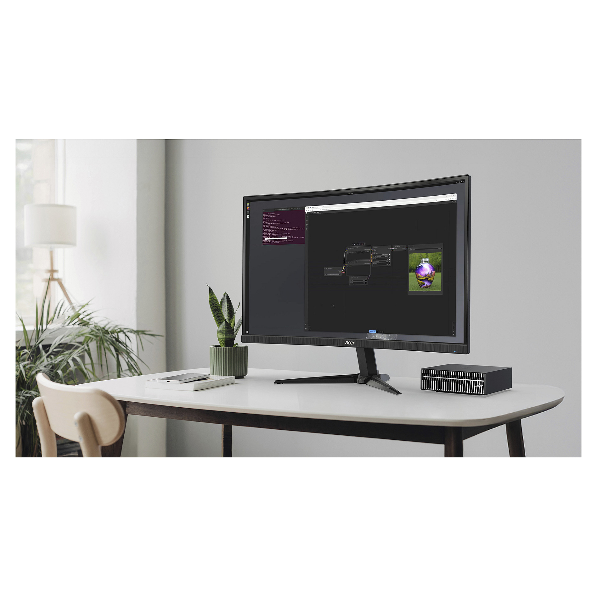 Mini PC ACER Veriton VGN100 (128 GB LPDDR5x, 4 TB SSD, NVIDIA DGX OS, crna)-2