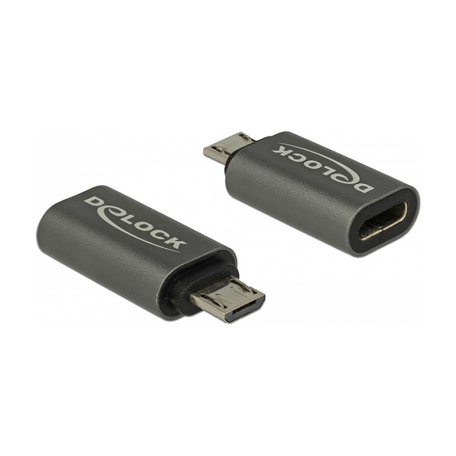 ADAPTER DELOCK USB 2.0 Micro-B Stecker zu USB Type-C 2.0 Buchse-0