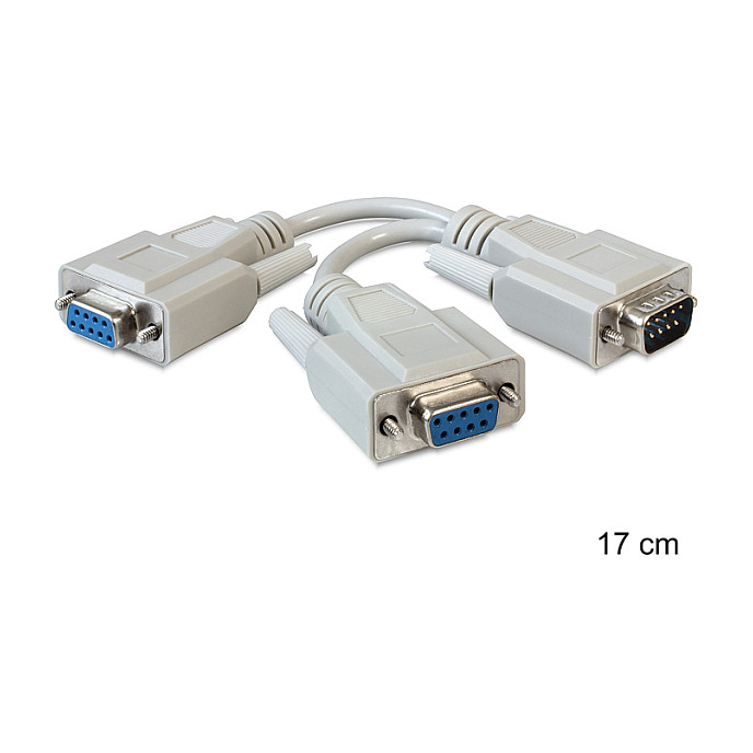 Serijski Y-kabel DELOCK 65403 (D-Sub9 muški na 2x D-Sub9 ženski, 17cm)