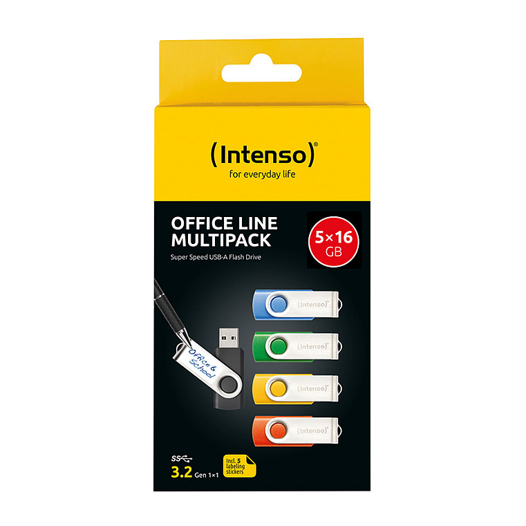 USB STICK INTENSO STICK OFFICE LINE 16GB (USB 3.2, multipack x5)-1